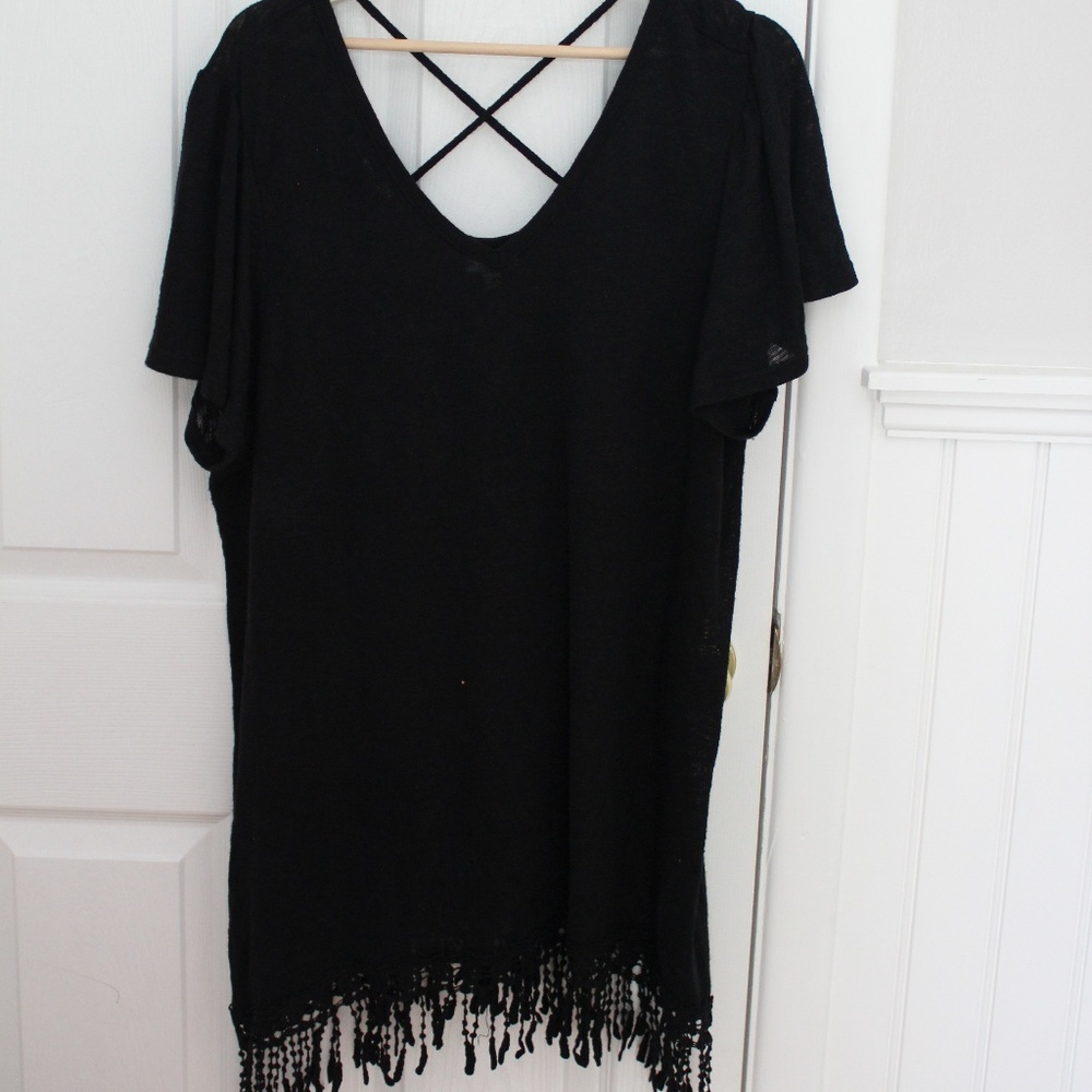 Avenue Plus Size Fringe Top